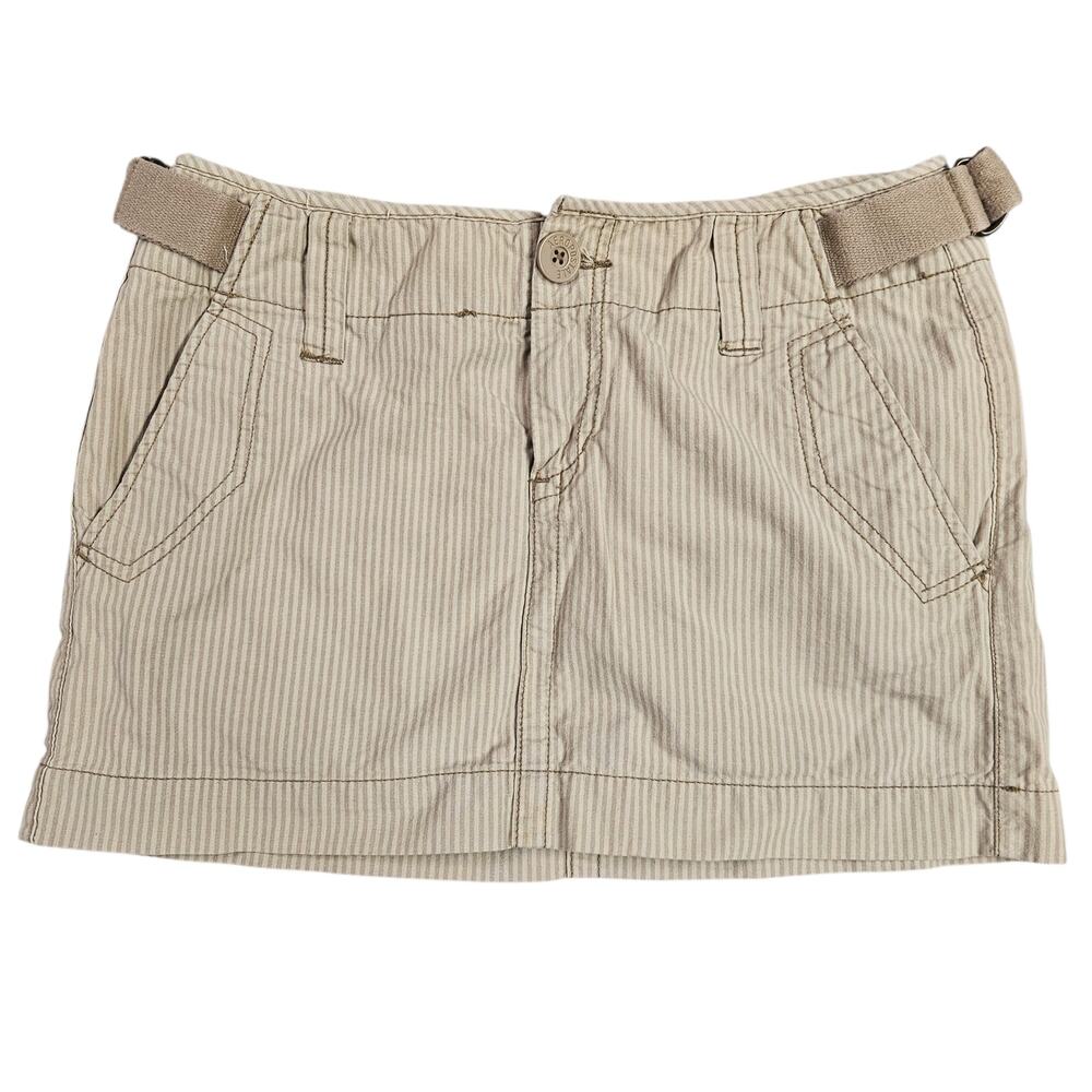 Y2k Aeropostale Mini Skirt Utility Pin Stripe Low Rise- Size 6